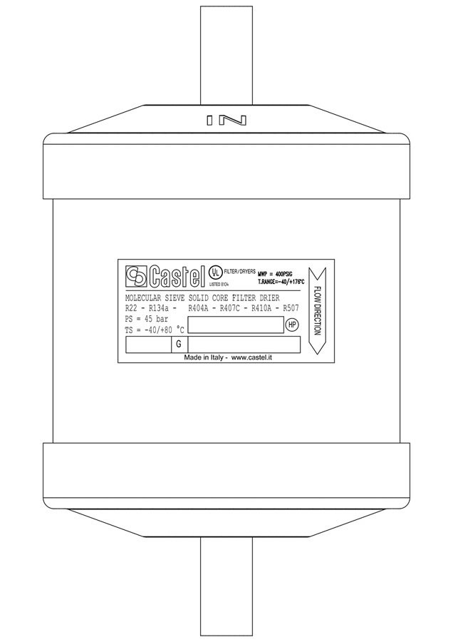 CASTEL DRAYER 1/2 WELDED (304S)
