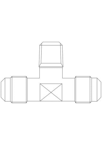 CASTEL PİRİNÇ TEE 1/4'' - 1/8'' NPT - 1/4'' ERKEK