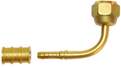 YAĞ HOR. RAK.3/8 PRESLİ 90° PRİNÇ( 90' CRIMPING FIT.)
